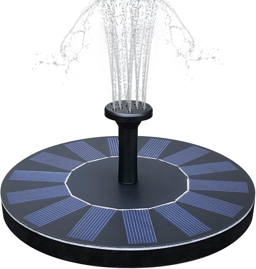 SOARAISE Solar Fountain Pump for Bird Bath 1.4W Free Standing Solar Powered Water Pump Panel Kit Outdoor for Pond, Garden and Patio