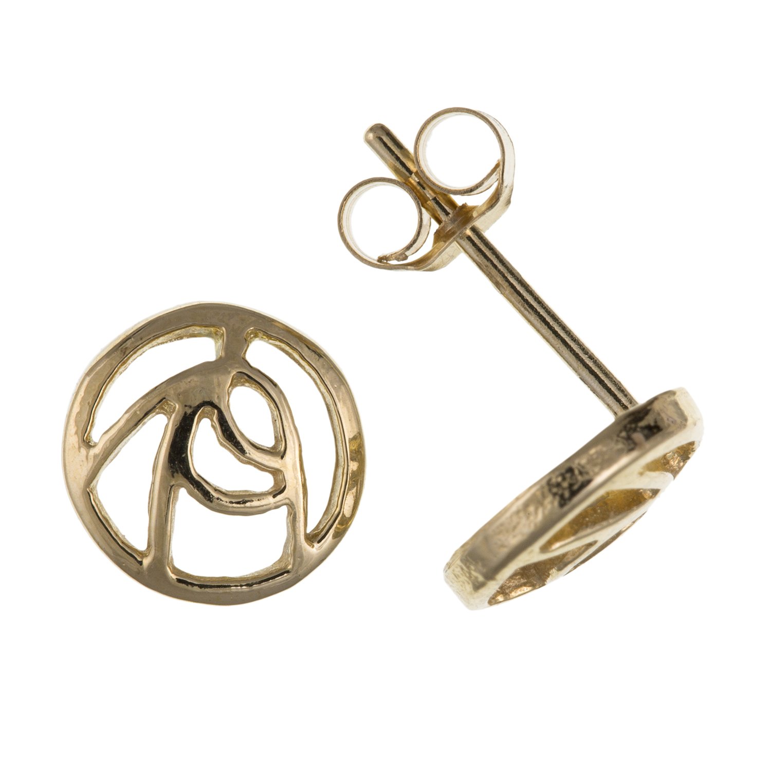 9ct gold paw print earrings