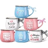 Zubebe 6 Pcs Christmas Nurse Mugs Nurses Appreciation Gift 12 oz Ceramic Coffee Cups Nurses Week Retirement Graduation Appreciation Present, School Nursing Student Rn Practitioner(Nurse)