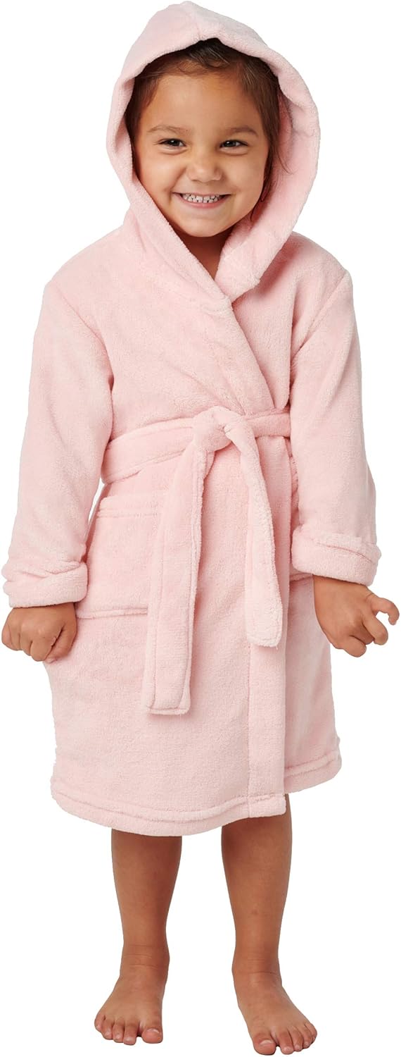 Alexander Del Rossa Kid's Soft Fleece Robe with Hood, Boys and Girls Bathrobe: Clothing