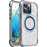 Haireca for iPhone 16 Pro Max Case Waterproof with Magsafe, Built in Camera Control [Screen Protector] [Lanyard], IP68 Military Full Body Shockproof, for Water Sports Outdoor Work, 6.9" Frosted Black