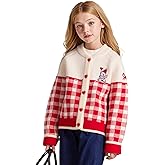 Barry Banny Girls Christmas Sweater Cardigan Jacket,6-16 Years Winter Outwear Coat Thickened Warm Top