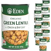 Eden Organic Green Lentils with Onion and Bay Leaf, 15 oz Can (12-Pack Case), Non-GMO, Vegan, Kosher, U.S. Grown, Heat and Serve, Macrobiotic