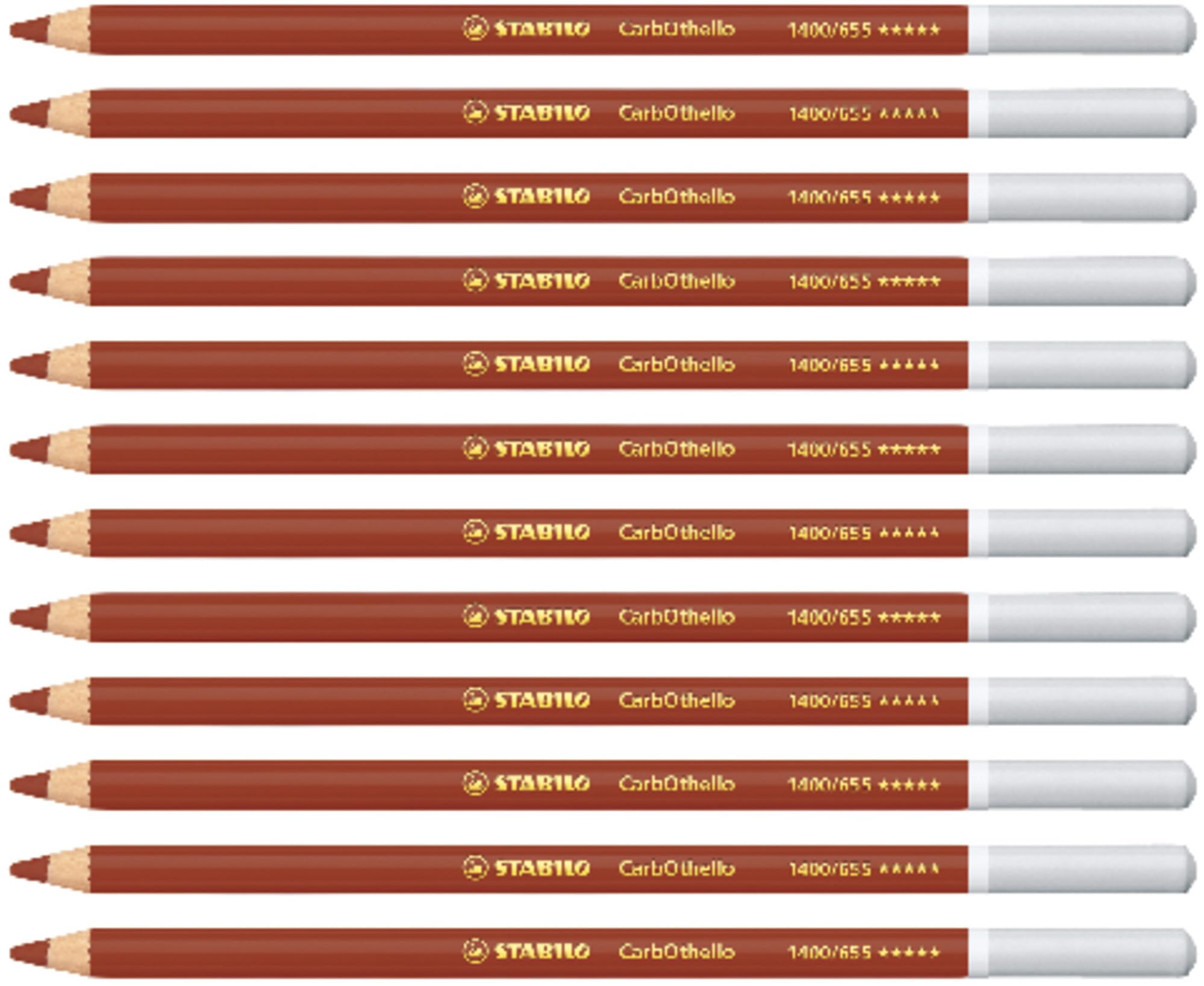 STABILO CarbOthello - Chalk-Pastel Pencil - Pack of 12 - English Deep Red