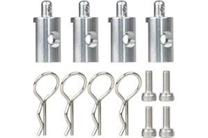 HobbyMarking 4Pcs Aluminum Body Mounts Body Shell Posts for 1/12 Scale Tamiya CW-01 Chassis Lunch Box Midnight Pumpkin Upgrades Parts (Silver)