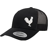 Love Sketches Embroidered Rooster Chicken Trucker Hat – Adjustable Mesh Back Snapback Baseball Cap for Men & Women Farm Style
