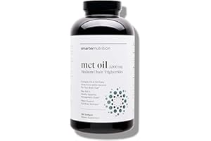 SMARTERNUTRITION Smarter Nutrition Coconut MCT Oil Capsules C8 & C10 3000 mg - Ketogenic Fuel for Brain & Body, 100% Cold-Pressed Coconut Oil - Energy for Keto - Gluten-Free, Non-GMO - 360 Count - 180 -Day Supply