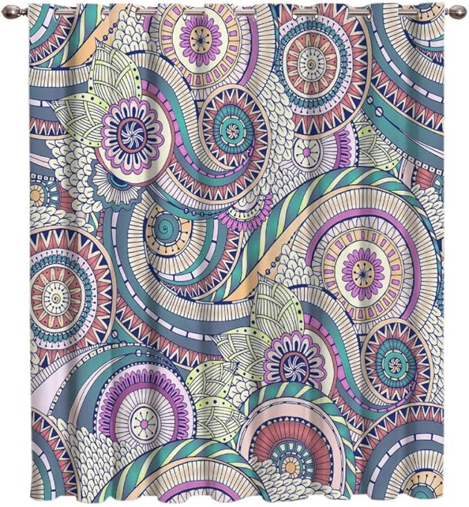 WKJHDFGB Cortinas De Sala De Flores De Corte Étnico Indio Cortinas De