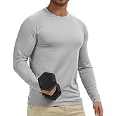 PLUMZJOY Men's Thermal Shirts Long Sleeve Fleece Lined Crew Neck Base Layer Athletic Workout Tops