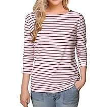 売れ筋商品|||マルコポーロ Tシャツ レディース トップス SHORT SLEEVE BOAT NECK STRIPED - Print T-shirt - rose Women's Boat Neck S/S Striped T-Shirt | Basics | MUJI USA