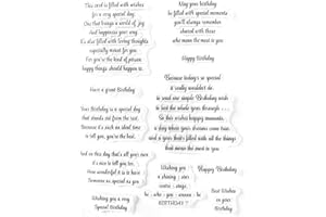 Arbuya Birthday Sentiment Clear Stamps for Card Making and Journaling,Verse Silicone Stamps Happy Birthday Saying Rubber Stamps for Crafting Scrapbooking