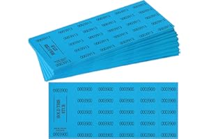 SHIQIKEJIPTY 500 Pieces Auction Silent Ticket Basket Tickets Raffle Tickets Sheets Blue 4"×9" for Chinese Door Prize Fundraiser Drink Carnival Penny Auction Events-500 Numbers