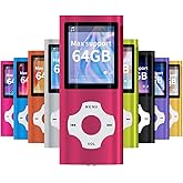WOWSYS - Digital, Compact and Portable MP3 / MP4 Player (Max Support 64 GB) with Photo Viewer, E-Book Reader and Voice Recorder and FM Radio Video Movie in Red