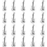 PATIKIL Jewelry Making Charm, 20 Pcs Alloy Guitar Pendants Accessory DIY for Necklace, Bracelet, Earring Making and Crafting