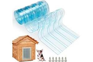 KEEDOLLA Dog Door Replacement Flaps Plastic Vinyl Strip for DIY Cat House, Eco-Friendly Clear Dog House Kennel Door Flap Strips - 8 in x 4.9 ft