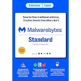 Malwarebytes Standard, Premium Software | 5 Device 1 Year (Windows, Mac OS, Android, Apple iOS, Chrome) [software_key_card]