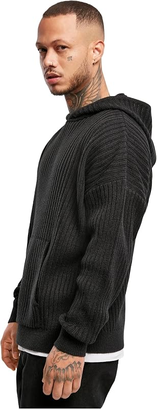 Capuz de malha masculino, preto, S