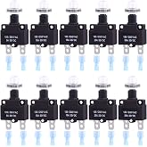 Swpeet 30Pcs 5 Sizes Thermal Circuit Breaker with Quick Connect Terminals and Waterproof Button Caps Assortment Kit, 5Amp 10Amp 15Amp 20Amp 30Amp with Waterproof Push Button for Switch Operation
