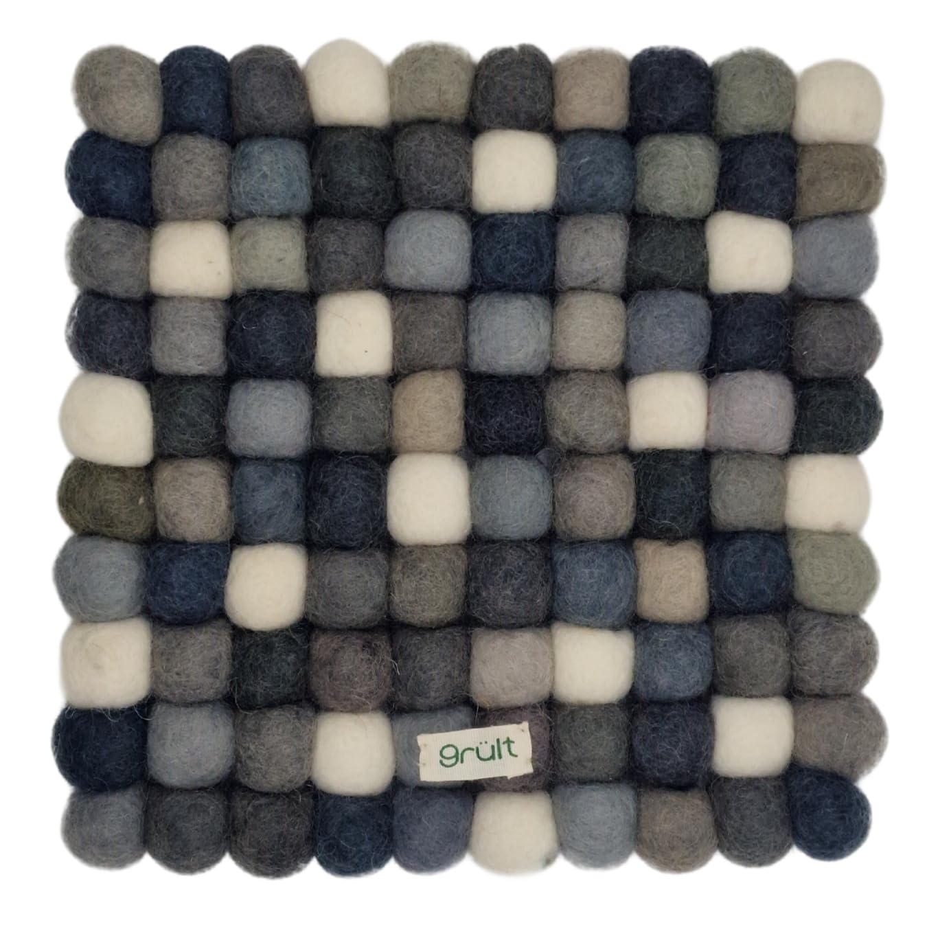 Grült Home Trivet - Felt Trivet for Cups, Pots, Pans and Cups, Hand-Felted in Nepal (Grey, Square 20 cm) — image 1