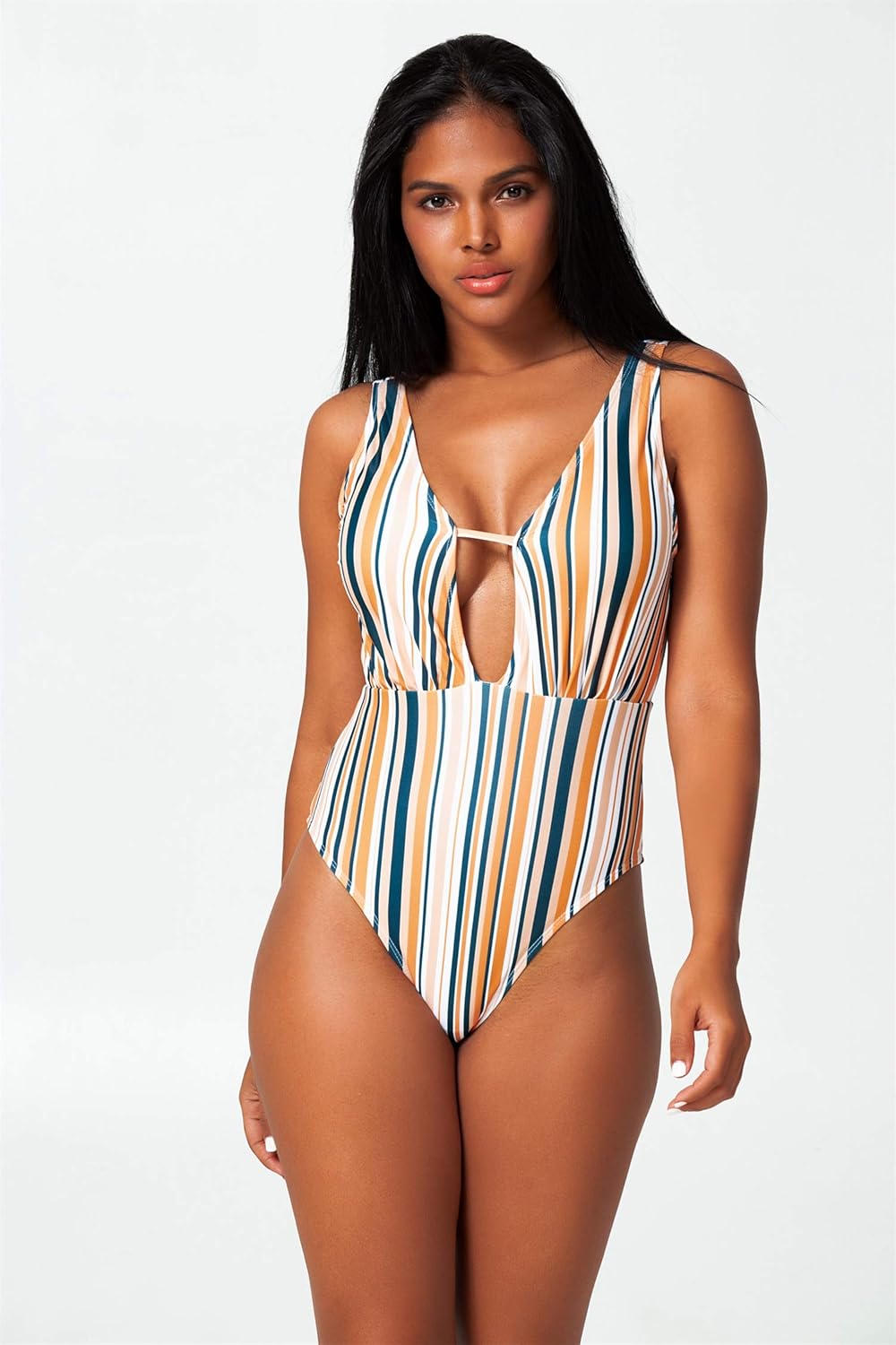 v shaped one piece swimsuit