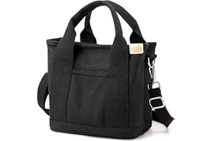 ABOUME Canvas Tote Bag for Women Small Tote Bag with Zipper Crossbody Bag Shoulder Handbag Work Travel Tote with Compartments