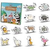 SurgeHai Animal Cookie Cutters Set of 12 with Gift Box, Stainless Steel Cookie Food Cutters Molds for DIY, Kitchen, Baking, Kids Zoo Theme Birthday Party Supplies Favors