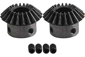 Bstinay 2pcs 12mm Hole 20T Module 1.5 Motor 45 Steel Tapered Bevel Gear Wheel Top Screws