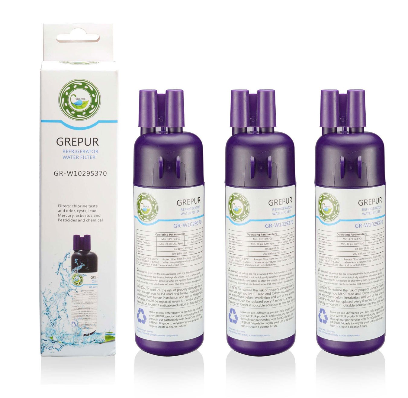 Filtro de agua de repuesto para refrigerador Whirlpool W10295370 ...