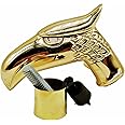 Cane Handle only with Rubber Brass tip Collar - Cast Brass Eagle Head with Outside Connector Spare Rod - Vintage Walking Cane Decorative Handle