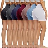 TNNZEET 7 Pack Biker Shorts for Women - 5''/8''/3'' High Waisted Workout Tummy Control Spandex Gym Shorts for Yoga Athletic