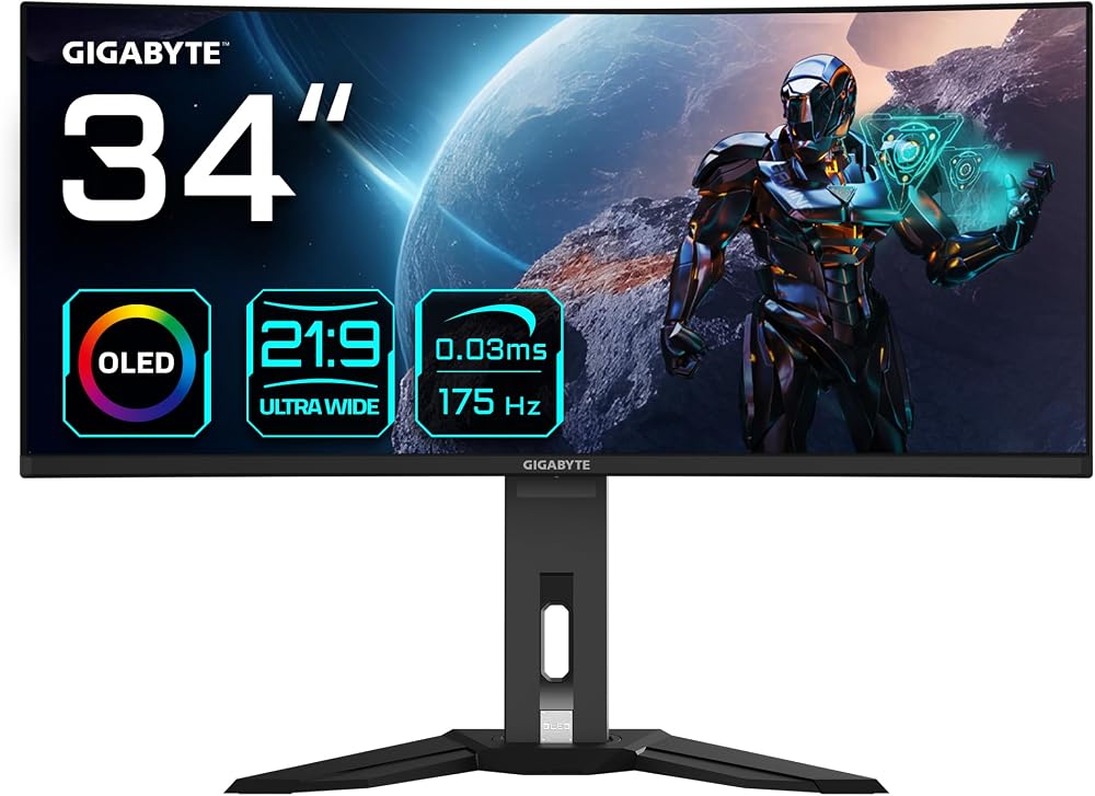 Gigabyte MO34WQC 34 inch OLED Gaming Monitor 3440x1440 175Hz HDMI 2.1