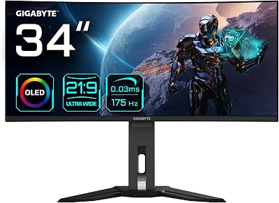 Gigabyte MO34WQC 34 inch OLED Gaming Monitor 3440x1440 175Hz HDMI 2.1