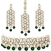 Aheli Gold Plated Kundan Jewelry Necklace with Earring Set Gift for Women