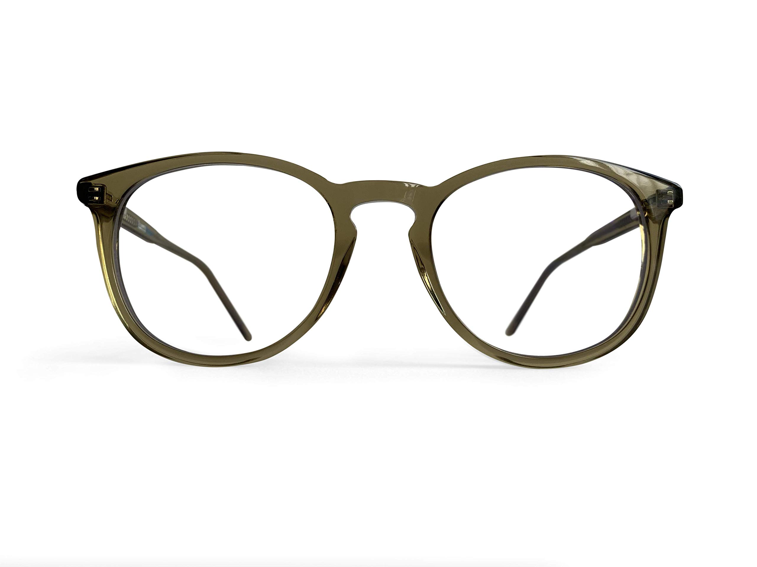 Lumiblues Reading Glasses, Blue Light Blocking Lens with UV Protection, Lightweight, Recyclable, Anti Glare, Anti Eye Strain Headache Computer Glasses for Men & Women (Elon - Crystal Olive, 1.00)