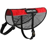 PLUTUS PET Service Dog Vest with 2 Removable Patches, Light Weight and Breathable Mesh Service Animal Harness,Perfect for Summer and Hot Days,Red,XXS Girth 11-14"