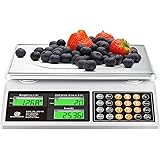 BROMECH Price Computing Scale, 66lb Digital Commercial Food Meat Produce Weighing Scale with Green Backlight LCD for Farmers