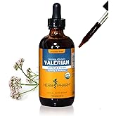 Herb Pharm Certified Organic Valerian Root Liquid Extract for Relaxation and Restful Sleep, Alcohol-Free Glycerite, 4 Ounce