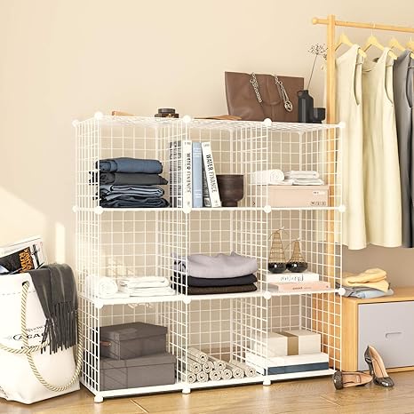 Amazon Joiscope 本棚 収納棚 大容量 整理棚 スペース節約 収納ラック 多用途ケース メタルラック 衣類収納ボックス 便利な 白 9ボックス 本棚 オンライン通販