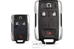 SMART KEY SOLUTION SKS Key Fob Cover Case Replacement for 2014 2015 2016 2017 2018 2019 Chevrolet Chevy Silverado Suburban Tahoe GMC Sierra Yukon Remote Shell, 4-Button M3N-32337100, No Programming Required