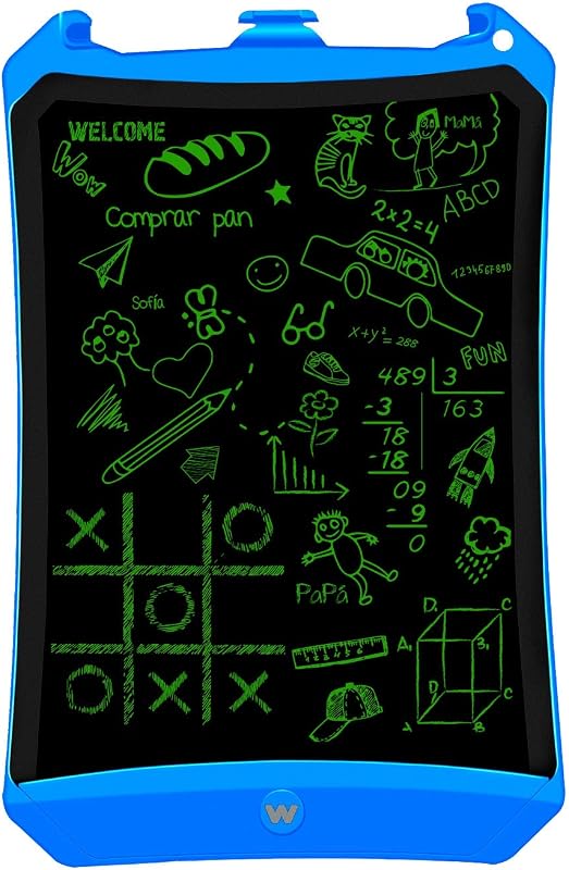 Smart Pad 90 Azul - Quadro branco eletrónico, tablet de escrita de 9", tom verde, sensor de pressão (10-200g), bateria CR2016, ímanes de frigorífico, cor azul