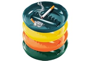 GROVIND 7 Inches Large Size Ashtrays for Cigarettes and Cigars [4 Pack], Smokeless Tabletop Ash Tray Outdoor Ashtray Decor for Patio Home Office Restaurant [Multicolored]