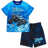 Monster Jam Boys' 2-Piece Pajama Tee and Shorts Set Toddler to Big Kid