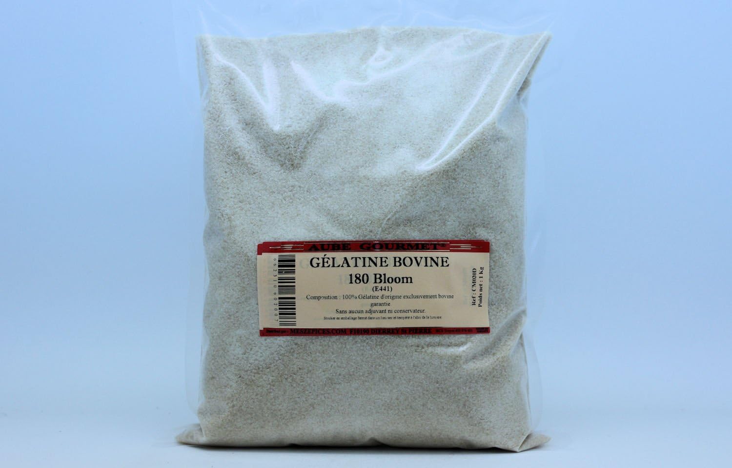 Gélatine d'origine bovine garantie 250 bloom en sachet de 1 Kilogramme