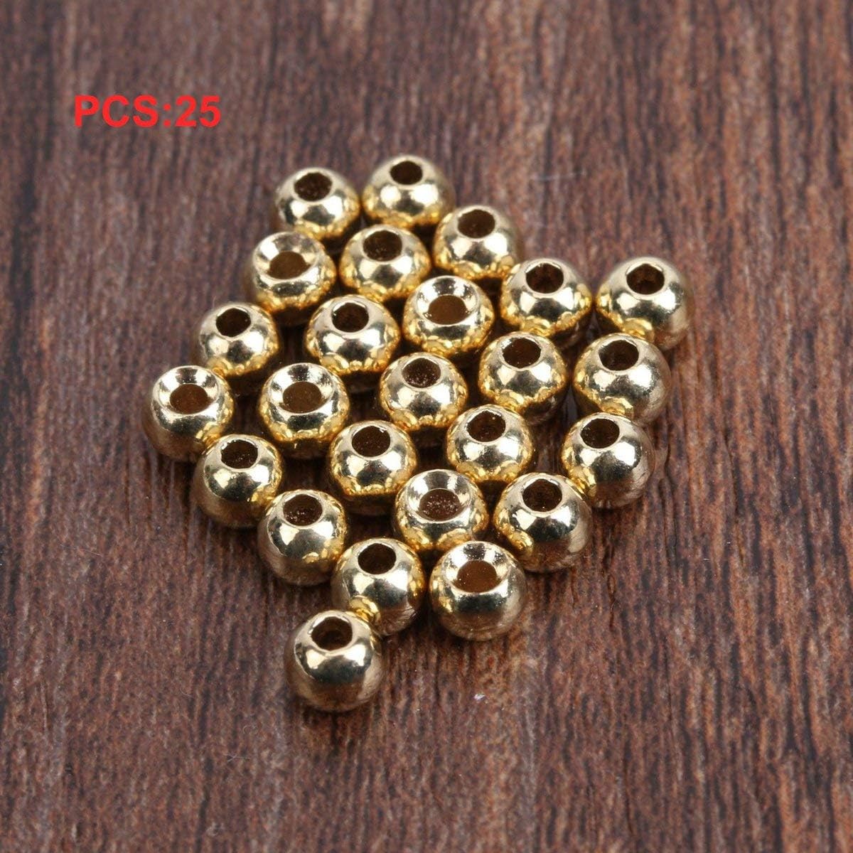 Fgdjfh Fishing Tools - 25Pcs Tungsten Slotted Fly Tying Head Beads Nymph Head Ball Beads Fly Tying Materials 2Mm - Gold 2Mm