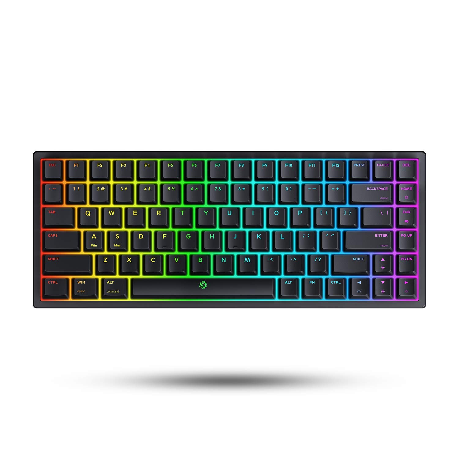 Drevo Gramr V2 TE 84 Key RGB Backlight Mechanical Gaming Keyboard TKL 75% USB Wired Keyboard (Black, Red Switch)