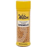 Wilton Gold Metallic Sugar Pearl Sprinkles, 4.8 oz. | Gold Metallic Sugar Pearls Add Luxurious Shimmer to Cakes, Cupcakes, Cookies &amp; Desserts for Elegant Party Decorating