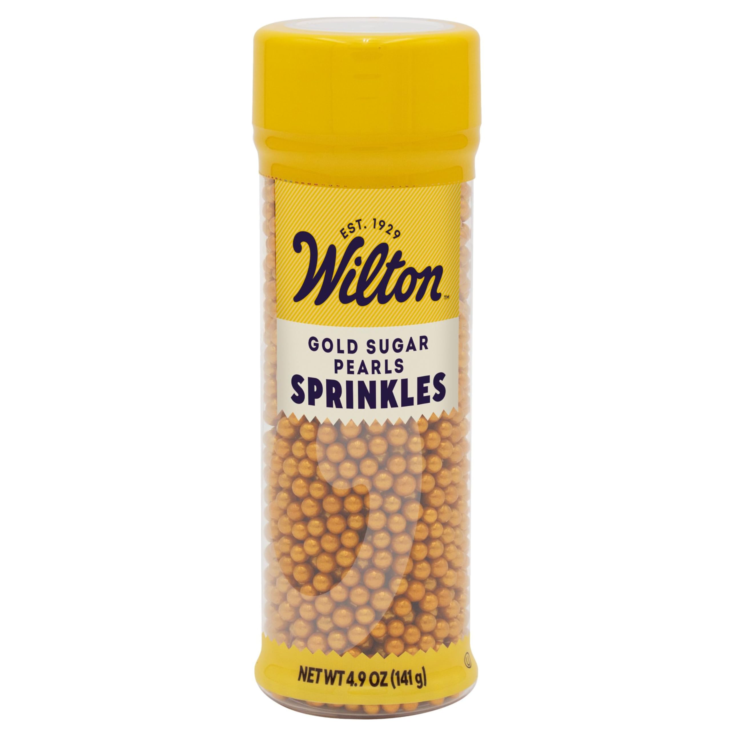 Wilton Gold Sugar Pearl Sprinkles, 136g (4.8 oz), Other, Multicoloured, 6.59 x 6.59 x 15.97 cm