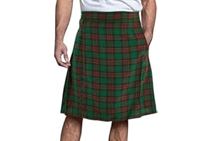 RUNCATI Mens Utility Kilt Pin Scottish Tartan Apparel Black & Irish Hybrid Royal Stewart Pockets Kilts