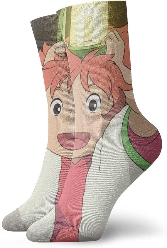Cartoon Anime Ponyo auf der Klippe Socken Männer Frauen Wandern Walking