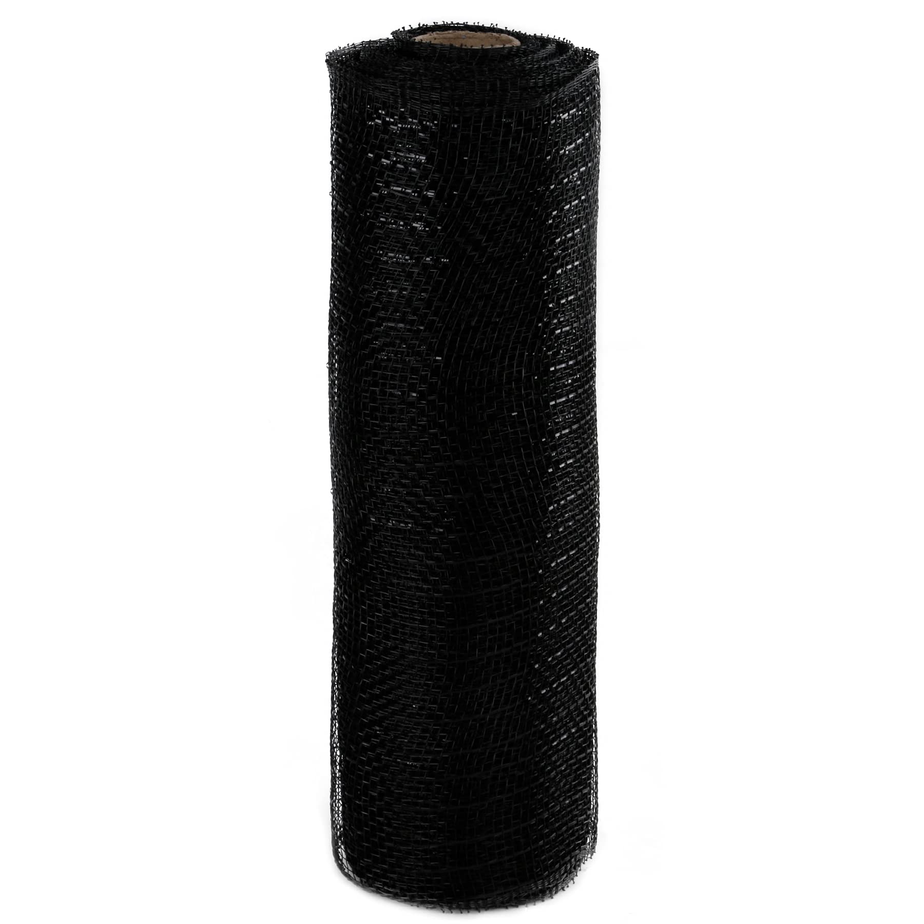 Wide Foil Deco Poly Mesh Ribbon 25cm x 9.1 Meters (Black, Black foil)